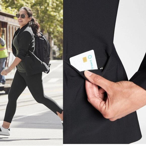 Athleta Cosmic Blazer Jacket Black size 10 Athleisure Office Minimalist 350837 - Picture 10 of 15